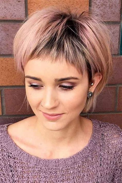 Haircuts with short fringe - Fringe hairstyles for Heart-shaped face – the bangs must be slightly shorter in the center and longer on the sides Fringe hairstyles for Long face – you will need to shorten the length of your face and a …